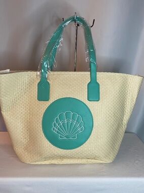 Faux Straw Beach Bag, NWT